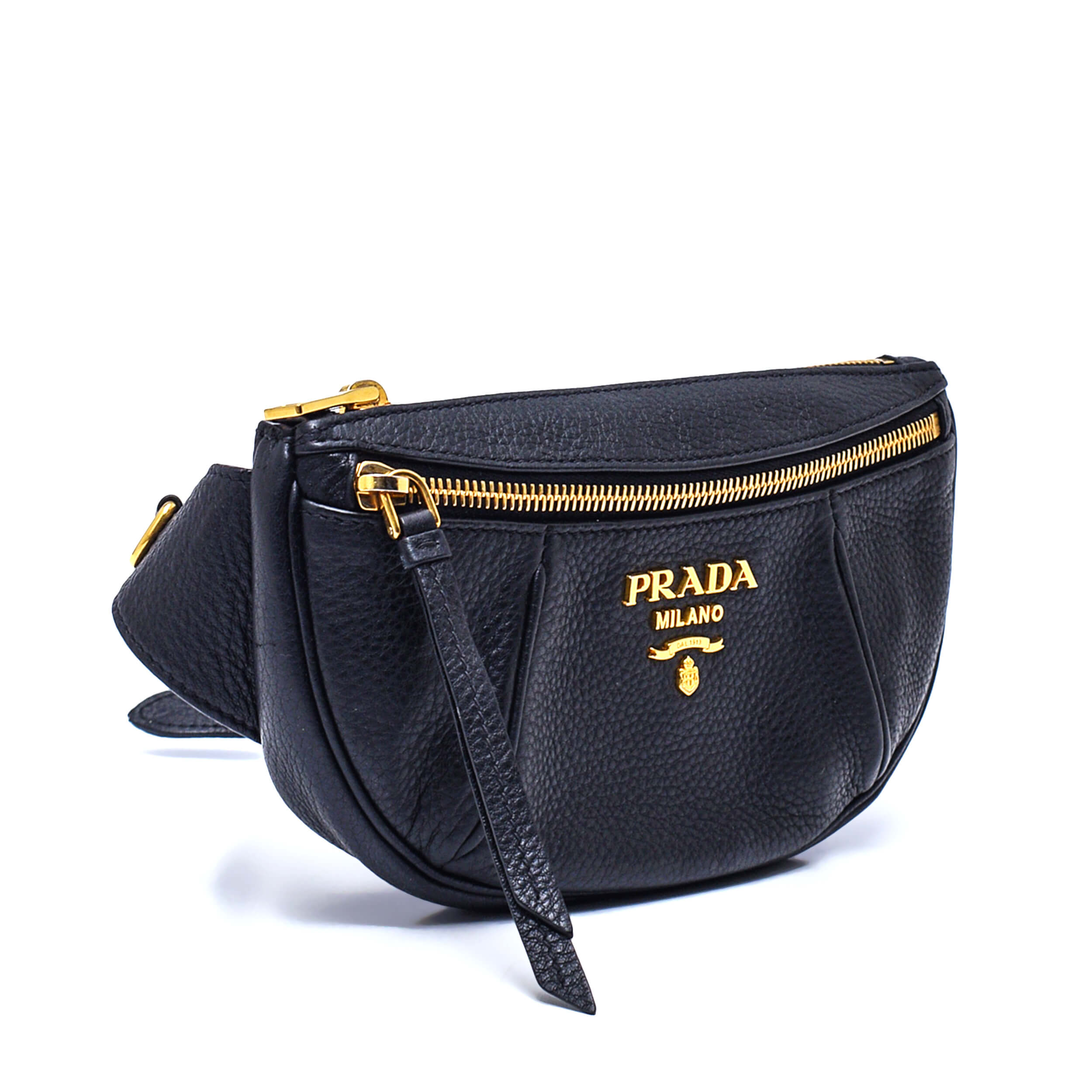 Prada - Black Daino Leather Bum Belt Bag